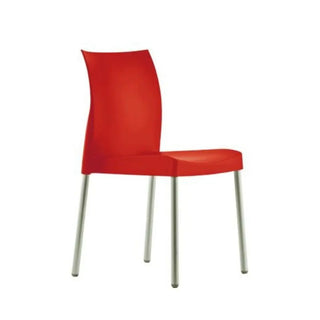 Pedrali Ice 800 chair with polypropylene shell and anodized aluminium frame Anodized AA Red RO - Buy now on ShopDecor - Discover the best products by PEDRALI design
