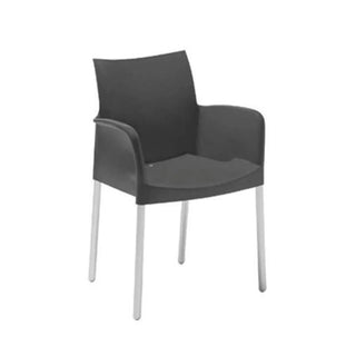 Pedrali Ice 850 armchair with polypropylene shell and anodized aluminium frame