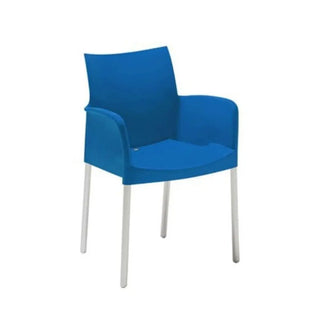 Pedrali Ice 850 armchair with polypropylene shell and anodized aluminium frame
