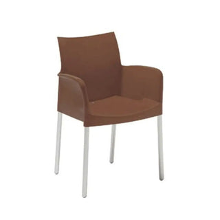 Pedrali Ice 850 armchair with polypropylene shell and anodized aluminium frame Anodized AA Brown MA - Buy now on ShopDecor - Discover the best products by PEDRALI design