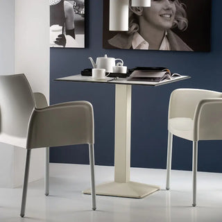Pedrali Ice 850 armchair with polypropylene shell and anodized aluminium frame