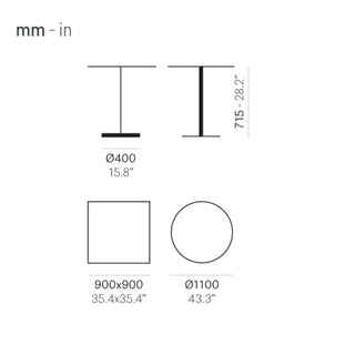 Pedrali Ikon 866 table with concrete ballast
