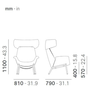 Pedrali Ila 2022 padded armchair in fabric