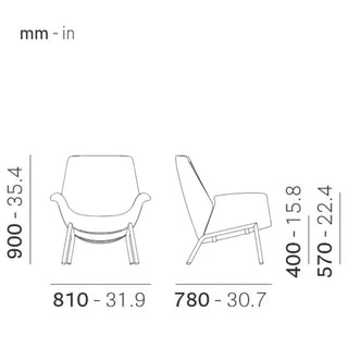 Pedrali Ila 2023 padded armchair in fabric