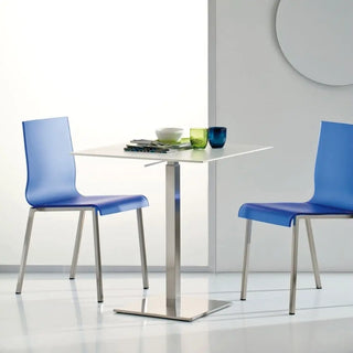 Pedrali Inox REG height adjustable table base with square base 40x40 cm. - 15.75x15.75 in. - Buy now on ShopDecor - Discover the best products by PEDRALI design