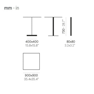 Pedrali Inox 4441 REG table base with square base 40x40 cm. - 15.75x15.75 in. - Buy now on ShopDecor - Discover the best products by PEDRALI design
