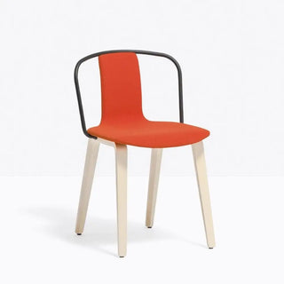 Pedrali Jamaica 2911 upholstered chair with ash legs and steel backrest