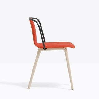 Pedrali Jamaica 2911 upholstered chair with ash legs and steel backrest