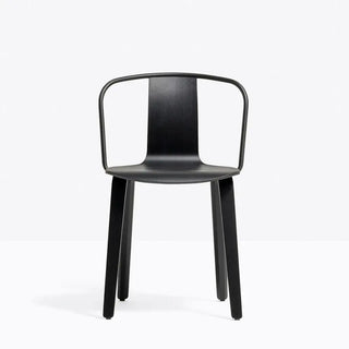 Pedrali Jamaica 2915 ash armchair with steel backrest Black aniline AN Black - Buy now on ShopDecor - Discover the best products by PEDRALI design