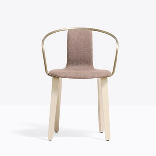 Pedrali Jamaica 2916 upholstered armchair with ash legs and steel backrest