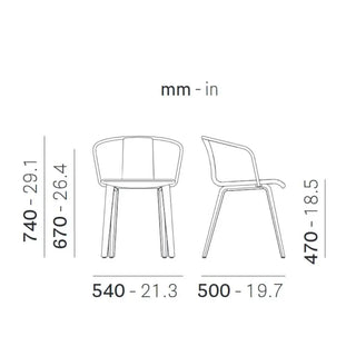 Pedrali Jamaica 2916 upholstered armchair with ash legs and steel backrest