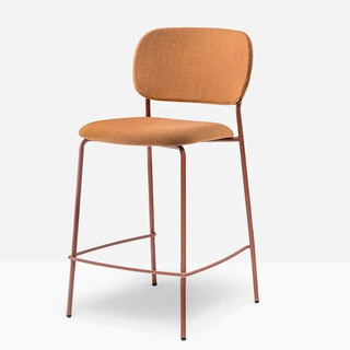 Pedrali Jazz upholstered stool with steel frame