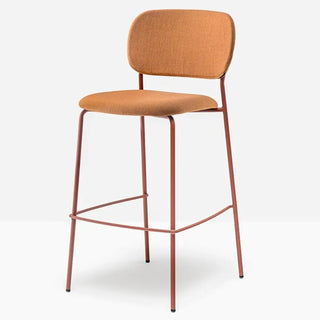 Pedrali Jazz upholstered stool with steel frame