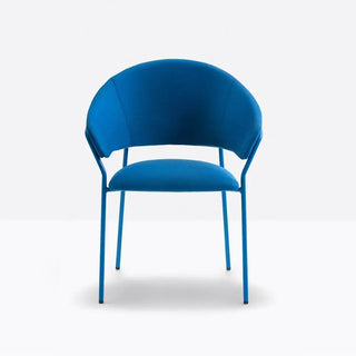 Pedrali Jazz 3716 upholstered armchair with steel frame Blue BL300 Fabric G166 - Buy now on ShopDecor - Discover the best products by PEDRALI design