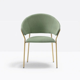Pedrali Jazz 3716 upholstered armchair with steel frame Gold laquered steel VOR Velvet E08 - Buy now on ShopDecor - Discover the best products by PEDRALI design