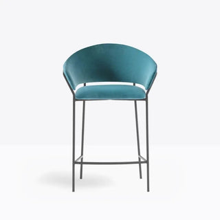 Pedrali Jazz upholstered lounge stool with steel frame