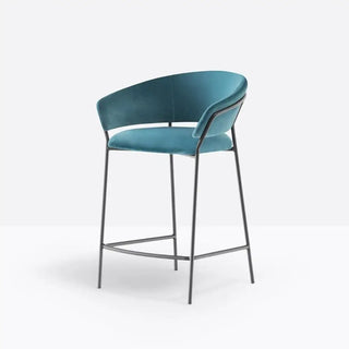 Pedrali Jazz upholstered lounge stool with steel frame