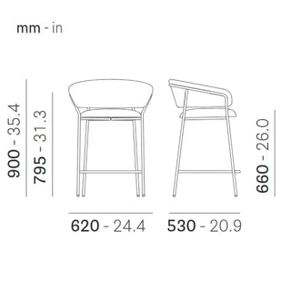 Pedrali Jazz upholstered lounge stool with steel frame