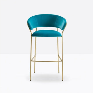 Pedrali Jazz upholstered lounge stool with steel frame