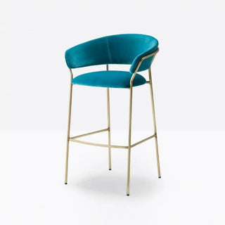 Pedrali Jazz upholstered lounge stool with steel frame