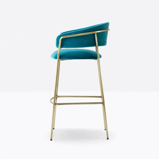 Pedrali Jazz upholstered lounge stool with steel frame