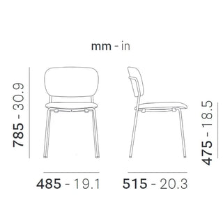 Pedrali Jazz 3719 upholstered chair with steel frame