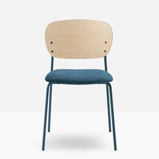Pedrali Jazz 3720 upholstered chair with ash backrest and steel frame