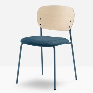 Pedrali Jazz 3720 upholstered chair with ash backrest and steel frame