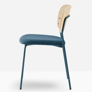 Pedrali Jazz 3720 upholstered chair with ash backrest and steel frame