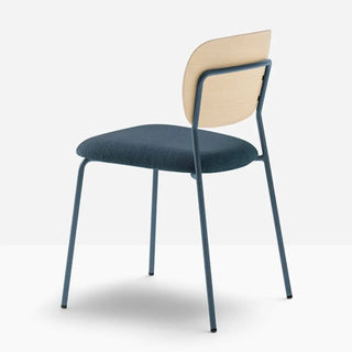 Pedrali Jazz 3720 upholstered chair with ash backrest and steel frame