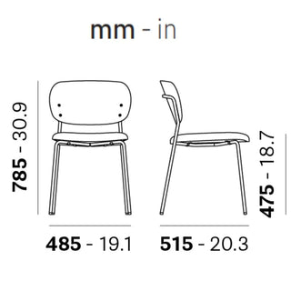 Pedrali Jazz 3720 upholstered chair with ash backrest and steel frame