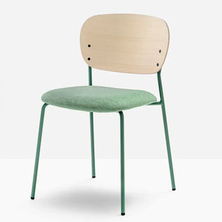 Pedrali Jazz 3720 upholstered chair with ash backrest and steel frame