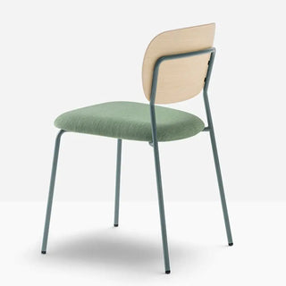 Pedrali Jazz 3720 upholstered chair with ash backrest and steel frame