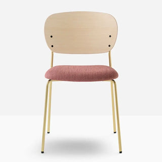 Pedrali Jazz 3720 upholstered chair with ash backrest and steel frame