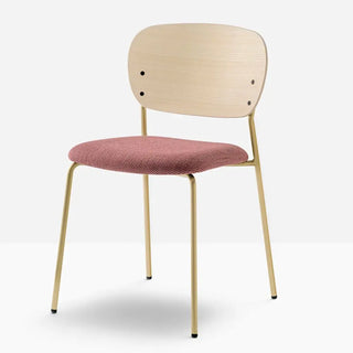 Pedrali Jazz 3720 upholstered chair with ash backrest and steel frame