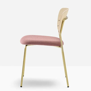 Pedrali Jazz 3720 upholstered chair with ash backrest and steel frame
