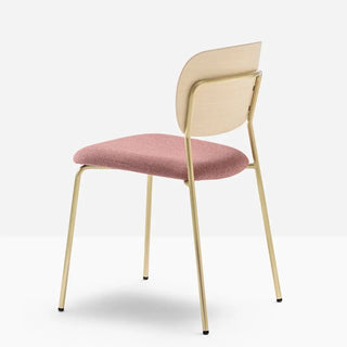 Pedrali Jazz 3720 upholstered chair with ash backrest and steel frame