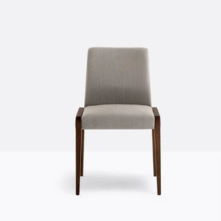 Pedrali Jil 520 upholstered chair with oak wood frame