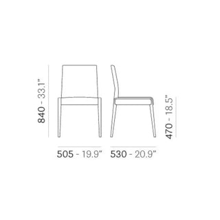 Pedrali Jil 520 upholstered chair with oak wood frame