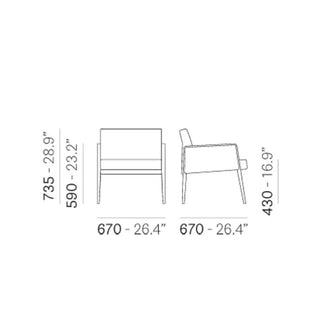 Pedrali Jil 521 upholstered lounge chair with oak wood frame - Buy now on ShopDecor - Discover the best products by PEDRALI design