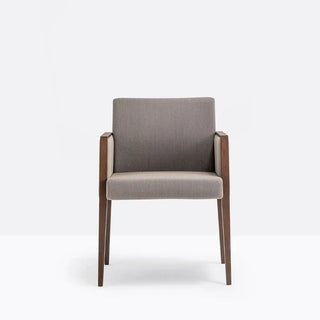 Pedrali Jil 525 upholstered armchair with oak wood frame