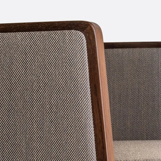 Pedrali Jil 525 upholstered armchair with oak wood frame