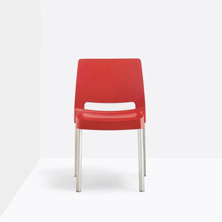 Pedrali Joi 870 chair with polypropylene shell and anodized aluminium frame