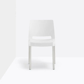 Pedrali Joi 870 chair with polypropylene shell and anodized aluminium frame