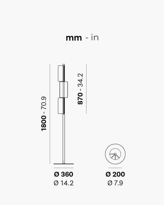 Pedrali Kawara L010T floor lamp with adjustable modules