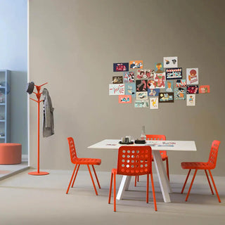 Pedrali Koi-Booki 370 polypropylene chair with aluminium frame and legs