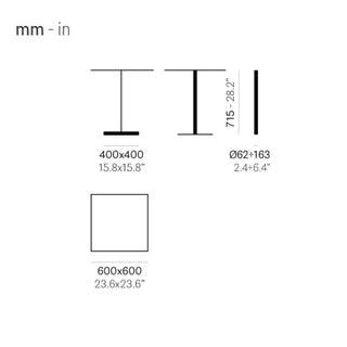 Pedrali Krystal table base h. 71.5 cm - 28.15 in
