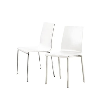 Pedrali Kuadra 1101 chair with technopolymer shell and square steel frame