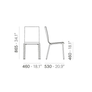 Pedrali Kuadra 1101 chair with technopolymer shell and square steel frame - Buy now on ShopDecor - Discover the best products by PEDRALI design