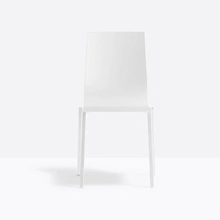 Pedrali Kuadra 1101 chair with technopolymer shell and square steel frame